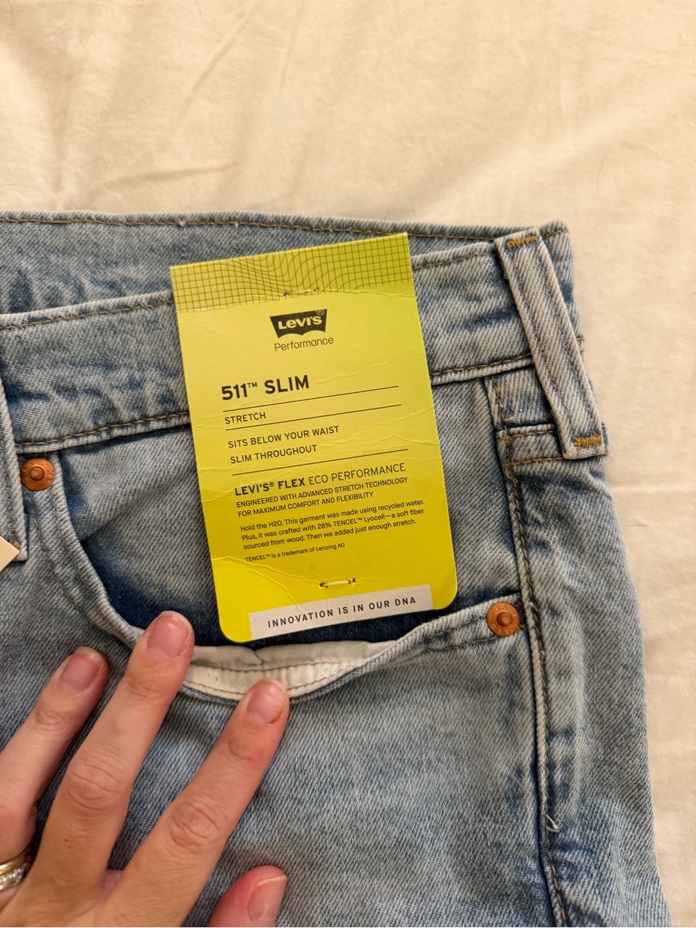 Levi's men’s Skinny Jeans in Light Blue Denim